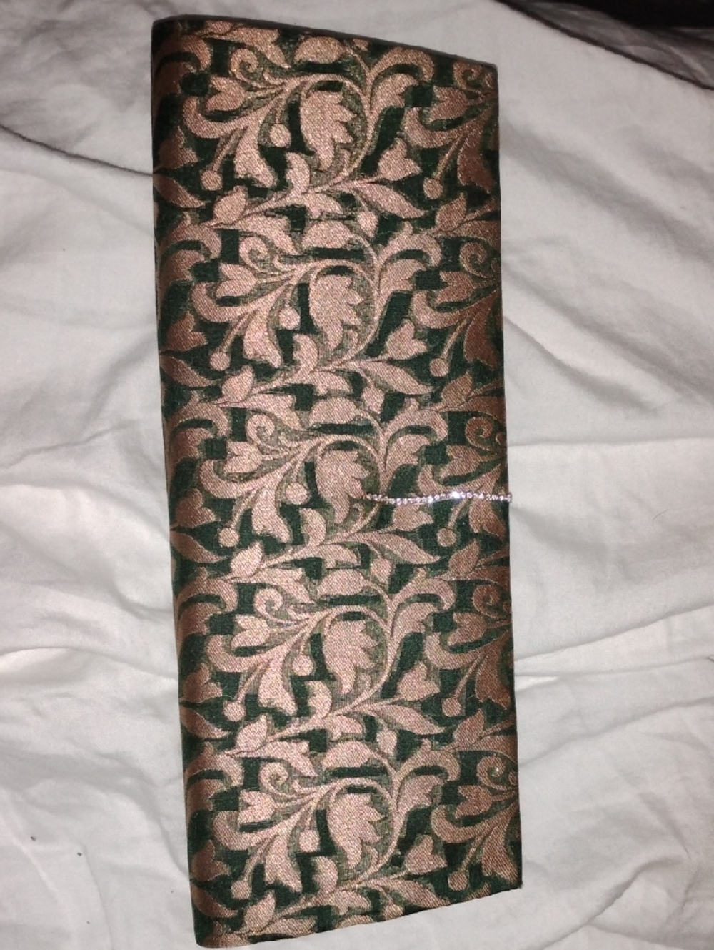 fabindia Bronze and Dark Green Clutch